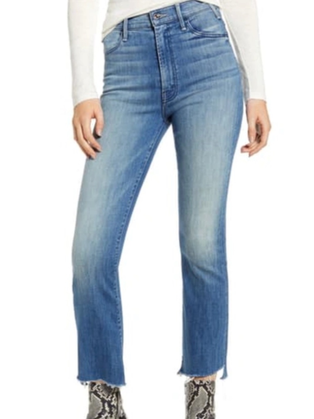 Mother Hustler Two Step Ankle Fray jeans